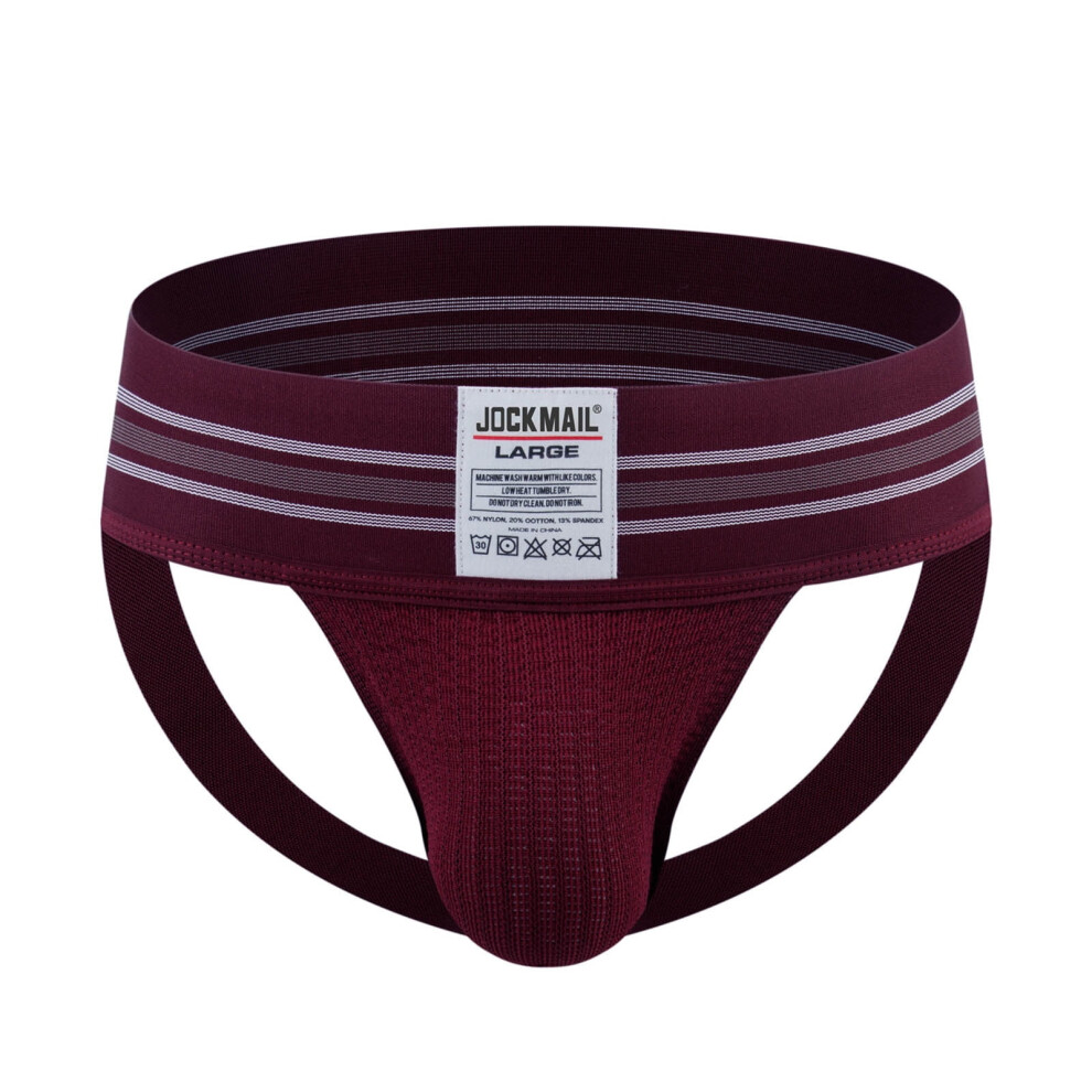 Men Jockstraps Wide Waistband Jock Strap Athletic Supporters Underwear with Bulge Pouch