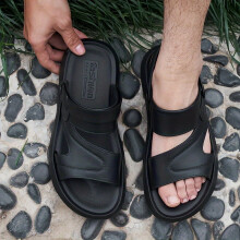 Men's Trendy Open Toe Breathable Sandals, Comfy Non Slip Casual EVA Sole Beach Water Shoes For Men's Outdoor Activities
