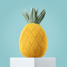 Coussin décoratif en forme d'ananas, motif fruité, pour canapé/lit/fauteuil, jaune, 24 x 29 cm, compatible avec tous les intérieurs.