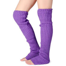 Dames winter overknee hoge gebreide lange beenwarmers zonder voet