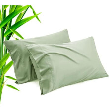 Fețe de pernă King Size din raion de bambus, set de 2, răcoritoare și respirabile, cu închidere tip plic, 20x36", verde