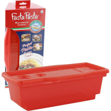 Microwave Pasta Cooker- The Original (Red) No Mess, Sticking or Waiting For Boil- Perfect Al Dente Every Time- for Dorms, Small Kitchens, or Offices