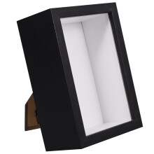 Rustic Wooden Shadow Box for Butterfly Specimen Display Clear Glass Window Frame for Dried Flowers, Medals, Photos, and Memory Keepsakes Black