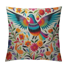 Housse de coussin décorative colorée style mexicain