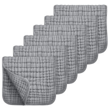 6PCS Muslin Burp Cloths Large 20''x10'' Extra Soft and Absorbent 6 Pack Baby Burping Cloth for Boys Girls