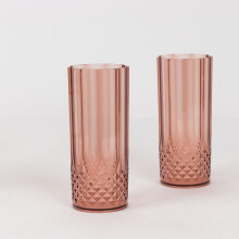 BalsaCircle6Crystal Rose Poudré Verres à boire jetables en plastique 414 ml (14 oz) pour fêtes et événements