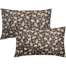 Capas de almofada marrom-escuras com estampa floral vintage (2 peças)
