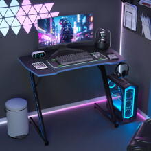 Escritorios para ordenador para juegos, escritorio para PC para juegos, mesa de ordenador, gancho para auriculares, patas de acero en forma de Z, 99