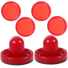 Worgeous 8PCS 76MM Air Hockey Pushers Pucks Replacement for Game Tables Goalies Header Kit Air Hockey Equipment Accessories (Red)