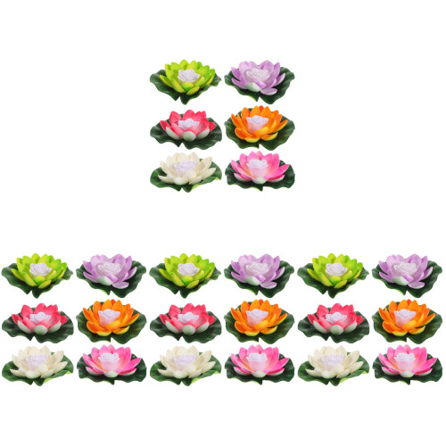 24Pièces LED Lotus Eva Multicolores Pour Décor 1