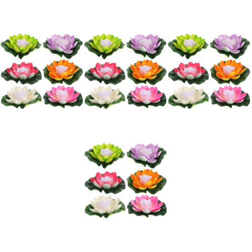 24Pièces LED Lotus Eva Multicolores Pour Décor 2