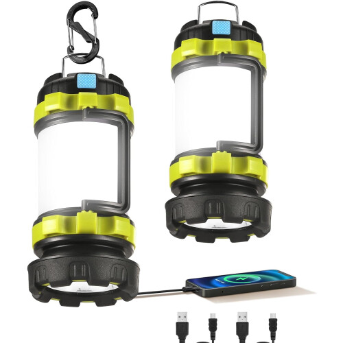 Genopladelig LED campinglygte 6 tilstande USB-C