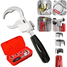 Flexiwrench, Universal Wrench Adjustable Double Ended Wrench, Universal Under Sink Wrench Faucet Tool, Plumbing Wrench for Tight Spaces (Black Box)