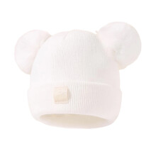 Cappello lavorato a maglia con doppio ricamo a palline, morbido e caldo berretto per neonati in filato con doppio pon-pon, comodo cappello invernale,