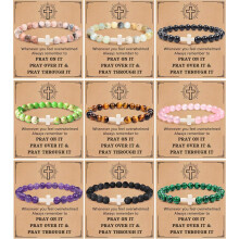 Christian Cross Beaded Bracelets for Women & Men – Religious Easter Jewelry, Catholic Gifts, Compatible with Faith-Based Gifting