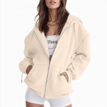 Sweat-shirt à capuche zippé à manches longues pour femme Ediodpoh WH1_001XXL