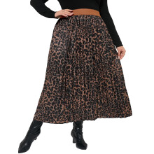 Női plus size rakott szoknya lezser sifon rugalmas derekú bohém szoknyák plus size midi szoknyák