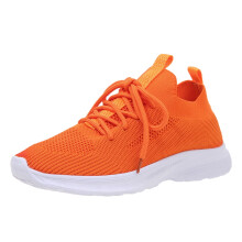 Damskie, lekkie, oddychające, tkane trampki Ediodpoh, sznurowane buty sportowe w jednolitym kolorze, pomarańczowe, rozmiar 8,5, pasujące na