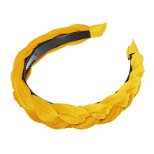 TIFOR Breites, rutschfestes Haarband aus Samt, modisch, gelber Haarreif, 3 cm breit, für Mädchen und Frauen