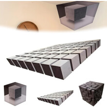 Impossible Corners3D nástěnná samolepka s optickou iluzí, stereoskopická krychlová samolepka, moderní dekorace do domácnosti/kanceláře (typ