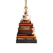 Decorazioni natalizie 2025! Decorazioni da appendere all'albero di Natale, ciondolo per auto, ornamento a forma di libro in acrilico.