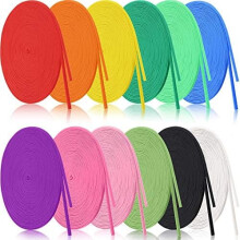 12 rollos de cordón elástico de colores - Banda plana de punto elástico de alta resistencia para manualidades de costura y puños de edredones