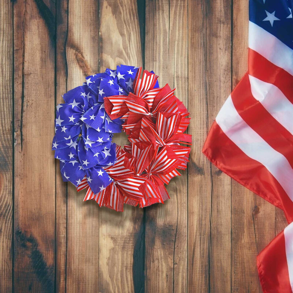 4th of July Clearance! Independence Day Flower Wreath Door Hanging Home Fabric Decorations Holiday Window Props