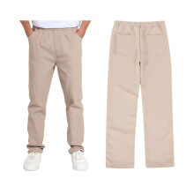 Meisjesbroek met hoge stretch, elastische taille, platte voorkant en zakken voor kinderen
