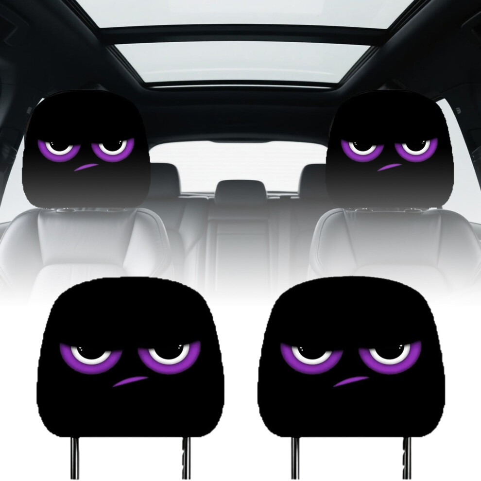 Cartoon Expression Theme Car Seat Headrest Covers With Comfortable Indoor Printing Design For Vehicle Interior Accessories 9426043398798