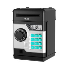 Electronic Piggy Bank ATM Password Money Box Safe  Fingerprint Automatic Banking Kids Gift Money Box Black