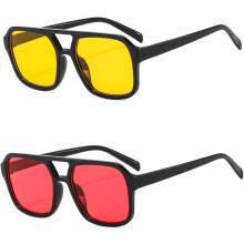Óculos de Sol Aviador Quadrados Retro Anos 70 Feminino Masculino Óculos de Sol Retangulares Vintage Armação Plana Óculos Modernos