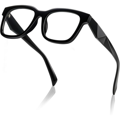 Blaulichtfilterbrille mit schwarzem Rahmen