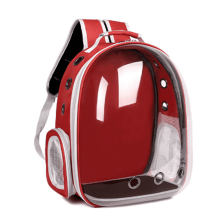 Katzentragetasche, Katzenrucksack mit Panoramaansicht, ergonomischer Komfort-Katzenrucksack, stylische und praktische Katzentasche, Rot