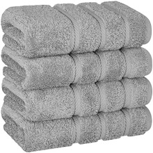 Serviettes de luxe pour la salle de bain, 600 g/m², 100 % coton turc, lot de 4 serviettes, serviettes pour les mains et le visage 600 g/m² pour la