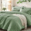 Queen Comforter Set Sage Green Seersucker 7-Piece 1