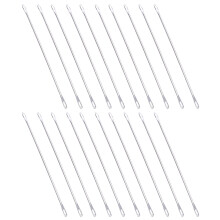 20 Pcs Double Eye Needle Metal 9cm Long Transfer Needle Fit for Knitting Mac