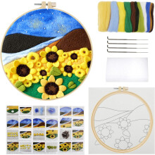 Needle Felting Kit for Beginners with Wool, Pad, Needles, Frame & Instructions – Compatible with DIY Home Decoration