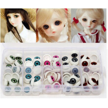 Worgeous 100 Pieces Assorted Color Plastic Doll Eyeballs for DIY Craft Projects and Festival Decoration
