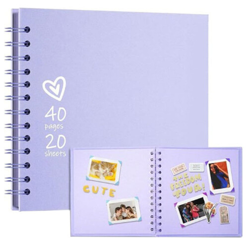 MOQIN Scrapbook, Άλμπουμ Scrapbook 8x8 ιντσών με 80 σελίδες, DIY βιβλίο αναμνήσεων για γάμο,