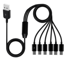 Cablu splitter USB tip C 6-în-1 pentru transmiterea datelor, încărcare, telefon, tabletă, 1,5 m
