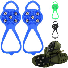 Heavy-Duty 5-Tooth Traction Cleats - -45C Resistant TPE Snow Spikes, Universal Stretch Fit Crampons for Winter Hiking