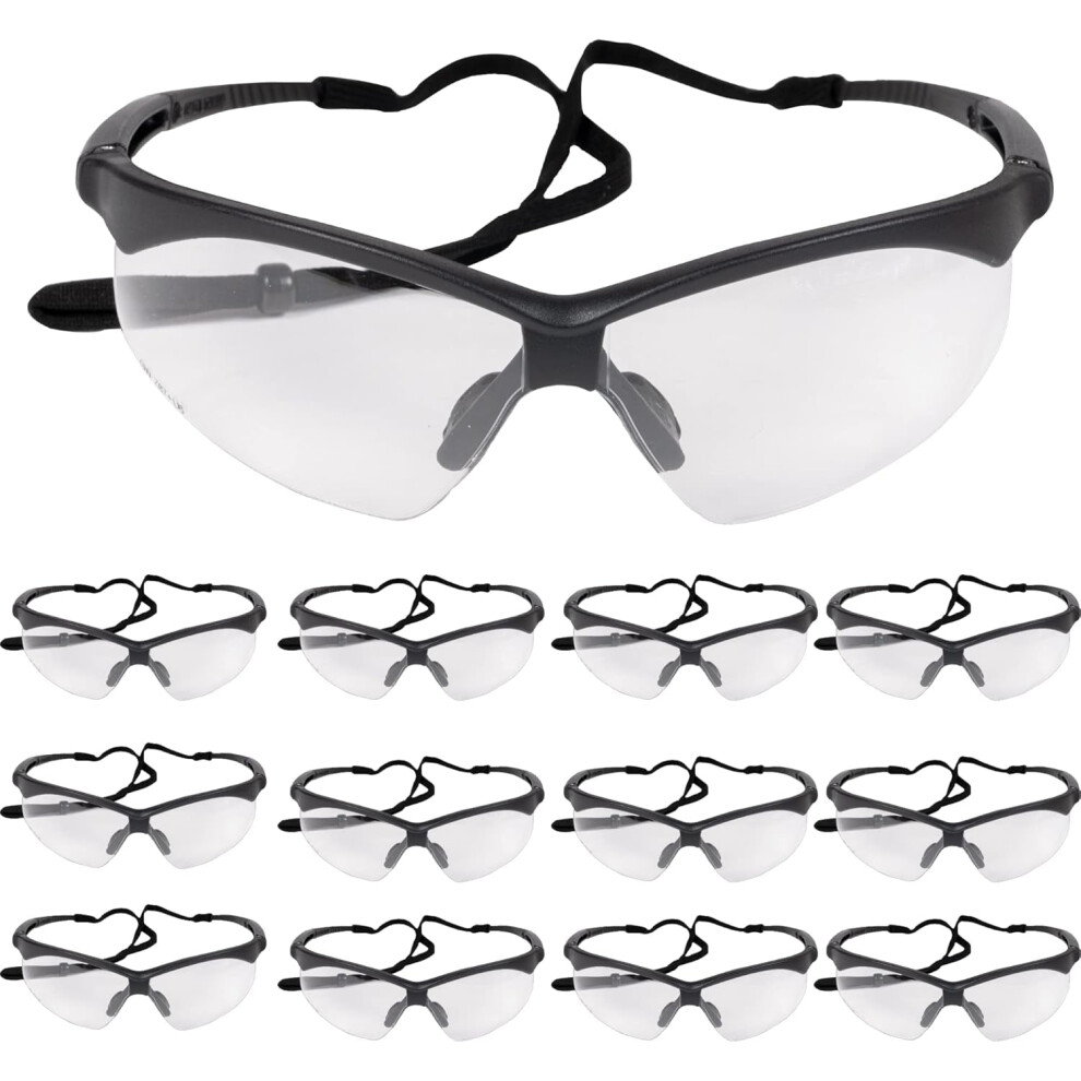 12 Pairs Safety Glasses, Scratch Resistant Polycarbonate Ansi Z87.1 Impact Resistant Lens 9175034709203