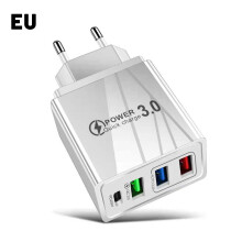 PD 3USB Multi Port Charger Fast Charging Universal Travel Adapter Compact Design Smart Protection For US EU UK