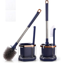 WC-Bürstenset mit langem Griff, inklusive Fugenreiniger und Haarbürste