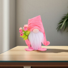 Blødt nonwoven stof Valentinsdag Gnome Plys til Mors Dag Borddekoration