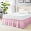 Saia para cama king size rosa-claro com elástico e queda de 56 cm (22 polegadas). 1