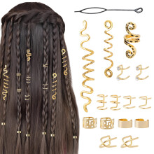 Perline per capelli dorate, design minimalista, 18 pezzi
