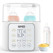Scaldabiberon 9 in 1 con timer, controllo della temperatura 24 ore su 24, senza BPA, display LCD, compatibile con latte materno e artificiale.