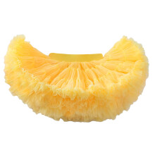 Modieuze mini-jurk voor meisjes, sprookjesrokje, kort rokje van zacht garen, prinsessenrokje met mesh-details, geel.