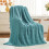 Teal Flannel Fleece Throw Blanket Microfiber 1